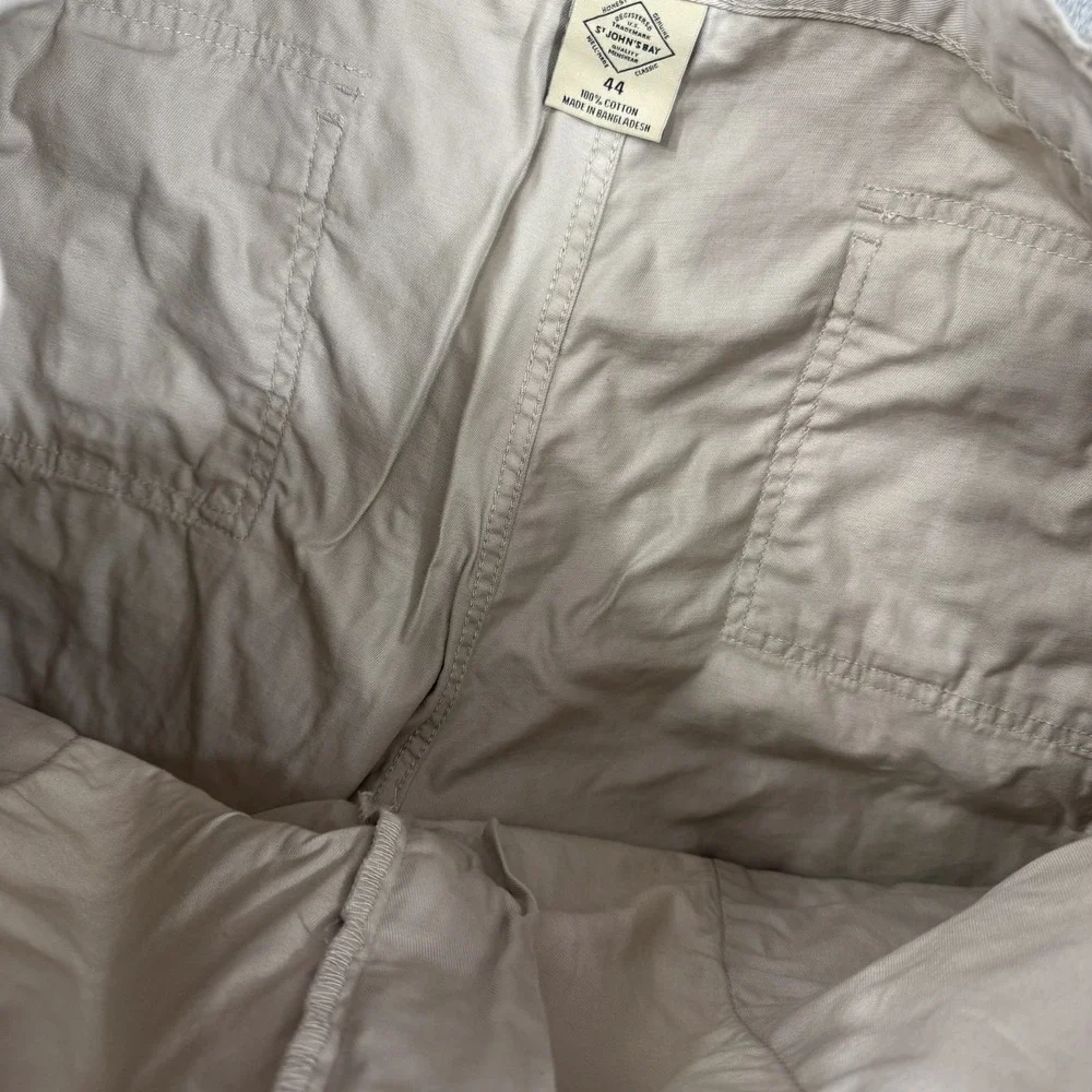 St. Johns Bay Cargo Shorts Mens 44 Khaki Ivory Trail Hiking Utility 7